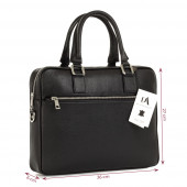 Geanta office pentru laptop 15" si documente din piele naturala DiAmanti Ashley Verde Scuro